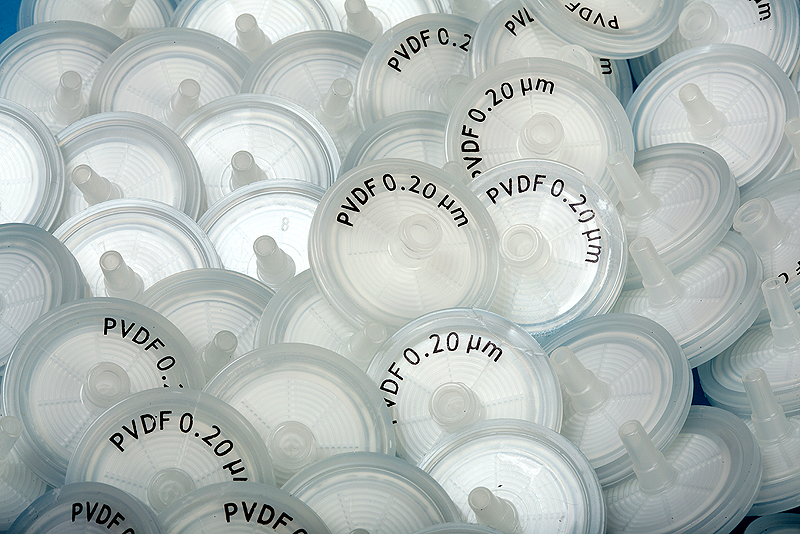 filtro para jeringa PVDF de fluoruro de polivinilideno