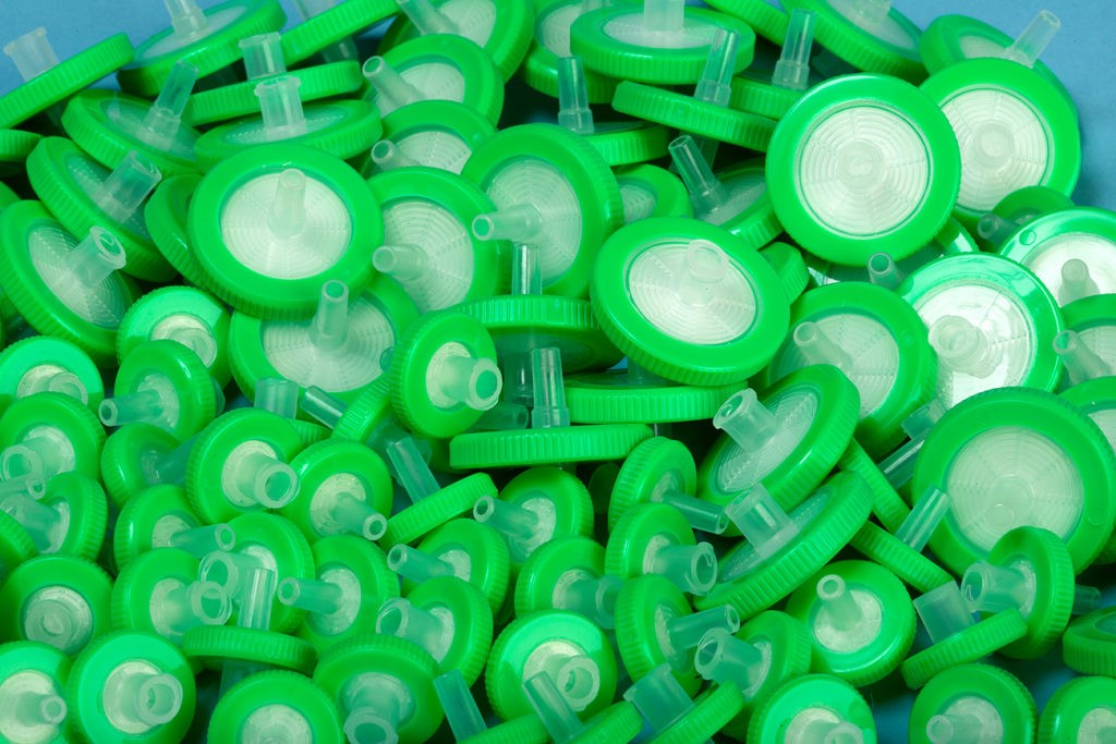 filtros de jeringa verde de acetato de celulosa