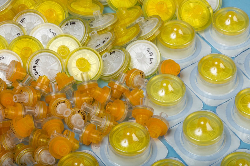 Dorsan orange and yellow syringe filters